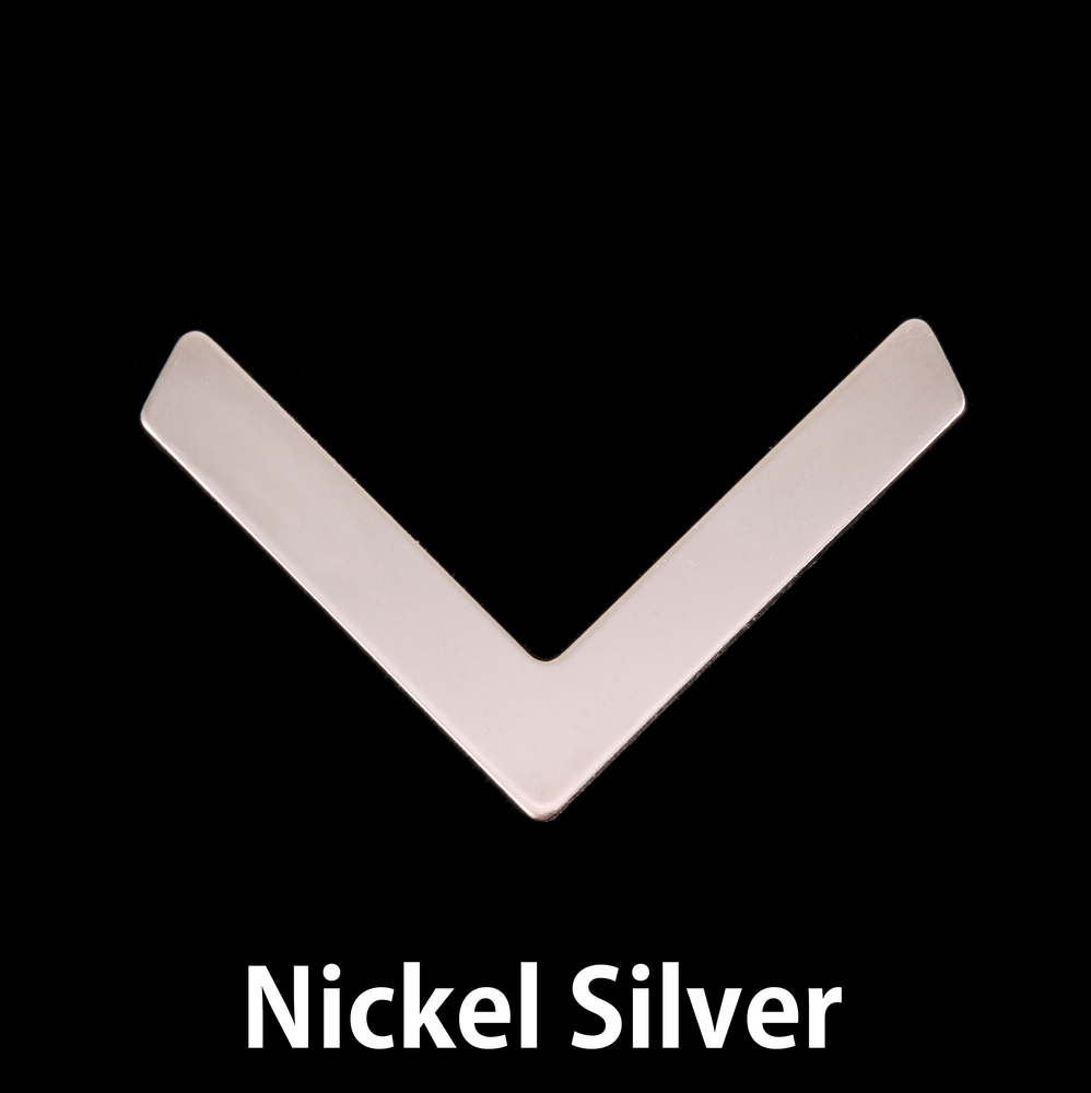 Metal Stamping Blanks Nickel Silver Large Chevron 29.5mm x 18.5mm, 24g